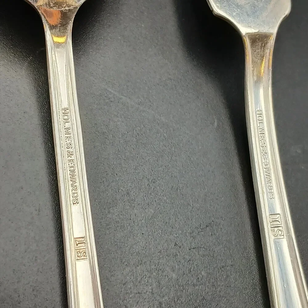 Set 2 Holmes and Edwards SPRING GARDEN Butter Knive And Sugar Spoon Flatware Vtg